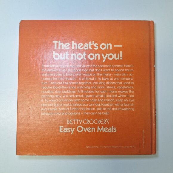 Betty Crockers Easy Oven Cook Book Meals Recipe 1973 Orange Hardcover Dinner - Picture 12 of 12